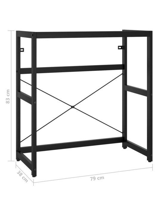 Kylpyhuoneen pesualtaan kehys musta 79x38x83 cm rauta