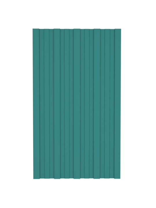 Kattopaneeli 12 kpl galvanoitu teräs vihreä 80x45 cm