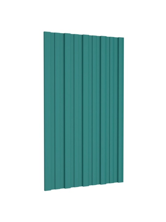 Kattopaneeli 12 kpl galvanoitu teräs vihreä 80x45 cm