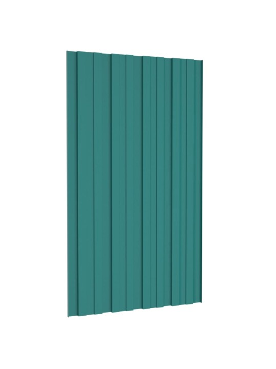 Kattopaneeli 12 kpl galvanoitu teräs vihreä 80x45 cm