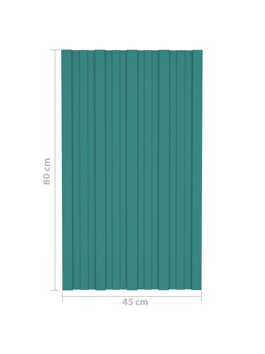 Kattopaneeli 12 kpl galvanoitu teräs vihreä 80x45 cm