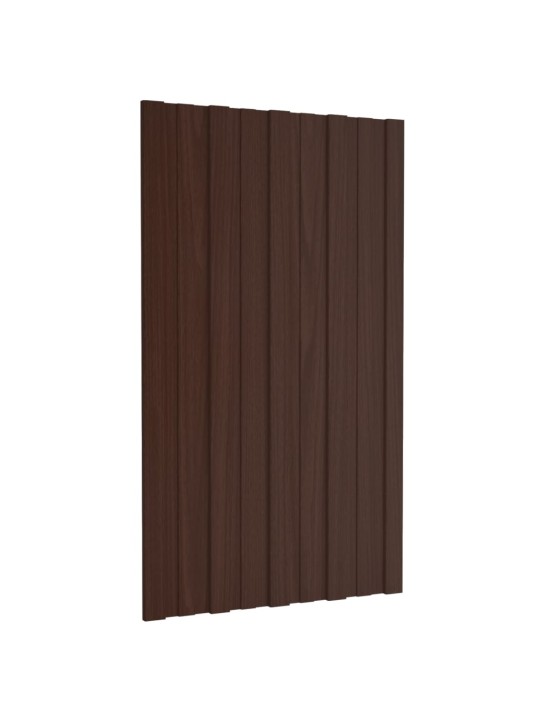 Kattopaneeli 12 kpl galvanoitu teräs ruskea 80x45 cm