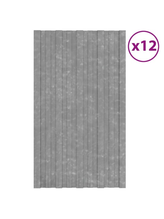 Kattopaneeli 12 kpl galvanoitu teräs hopea 80x45 cm