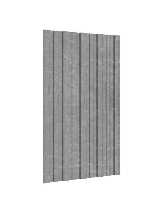 Kattopaneeli 12 kpl galvanoitu teräs hopea 80x45 cm