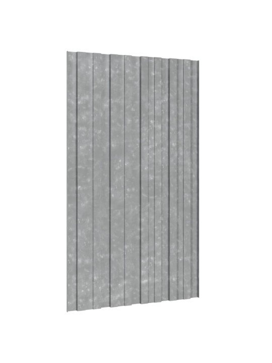 Kattopaneeli 12 kpl galvanoitu teräs hopea 80x45 cm