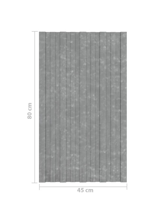 Kattopaneeli 12 kpl galvanoitu teräs hopea 80x45 cm