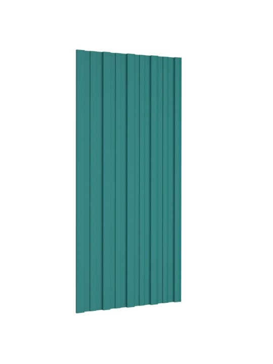 Kattopaneeli 12 kpl galvanoitu teräs vihreä 100x45 cm