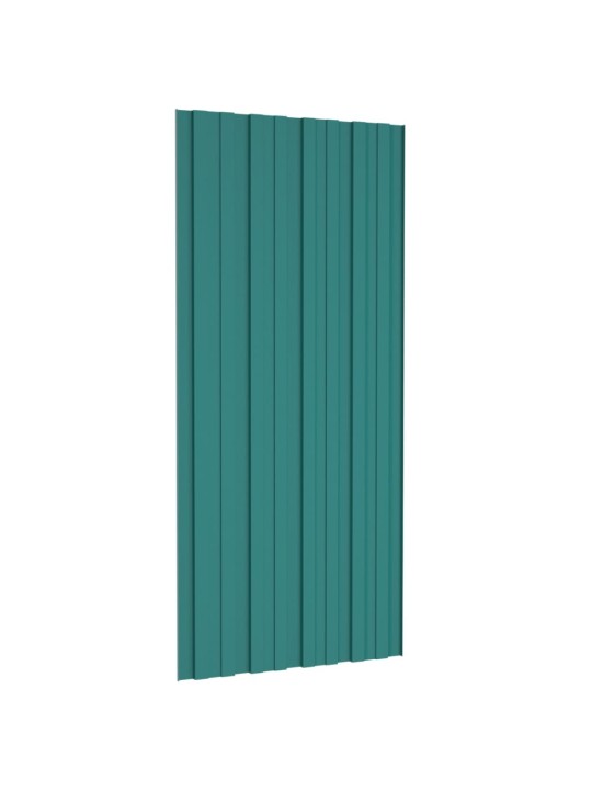 Kattopaneeli 12 kpl galvanoitu teräs vihreä 100x45 cm