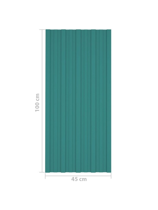 Kattopaneeli 12 kpl galvanoitu teräs vihreä 100x45 cm