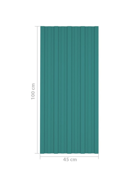 Kattopaneeli 36 kpl galvanoitu teräs vihreä 100x45 cm