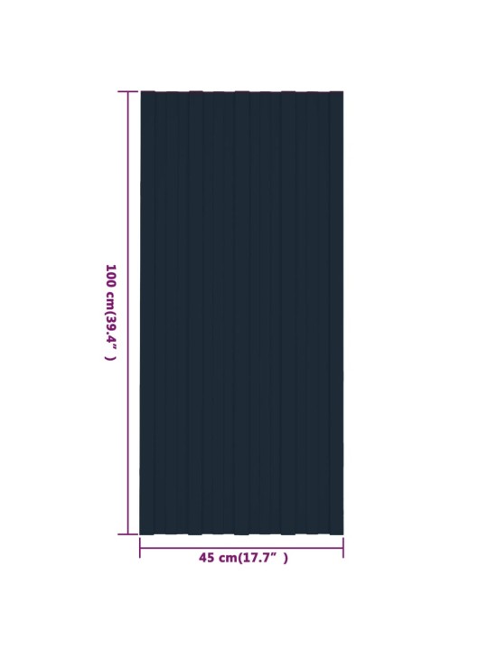 Kattopaneeli 12 kpl galvanoitu teräs antrasiitti 100x45 cm