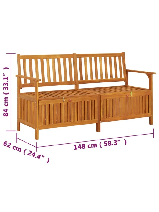 Säilytyspenkki 148 cm täysi akaasiapuu