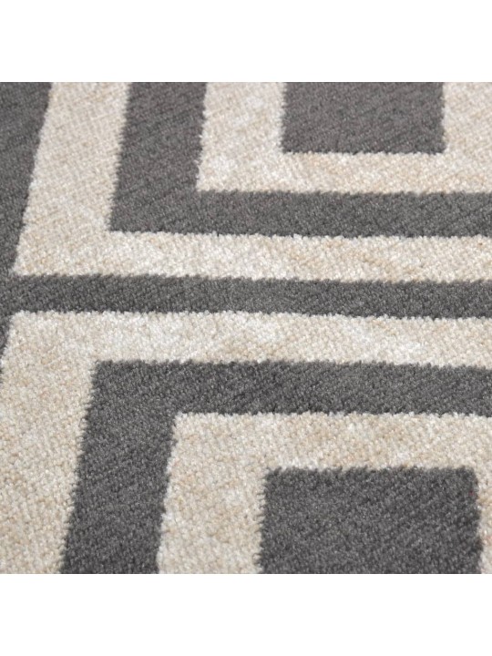 Ulkomatto litteä kudos 80x150 cm vaalea musta ja vaalean beige