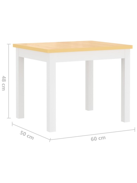 3-osainen Lasten pöytä ja tuolisarja valkoinen ja beige MDF