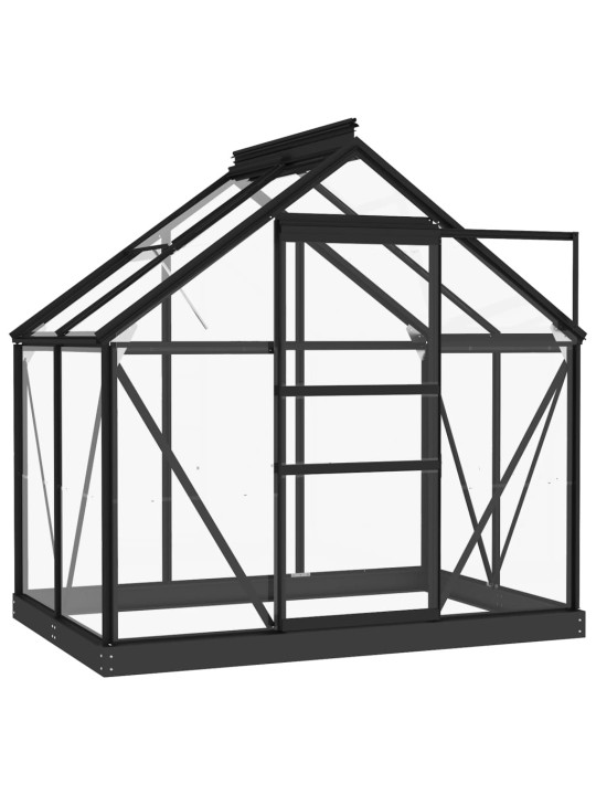 Lasikasvihuone antrasiitti 155x103x191 cm alumiini