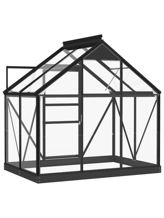 Lasikasvihuone antrasiitti 155x103x191 cm alumiini
