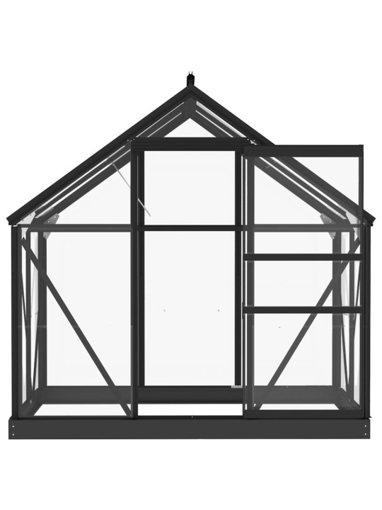 Lasikasvihuone antrasiitti 155x103x191 cm alumiini