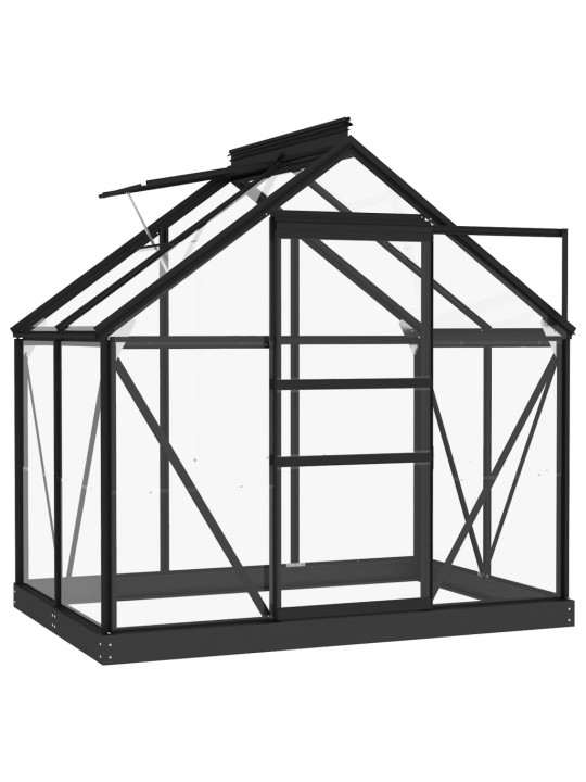 Lasikasvihuone antrasiitti 155x103x191 cm alumiini