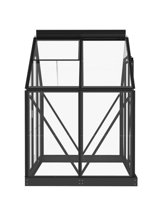 Lasikasvihuone antrasiitti 155x103x191 cm alumiini