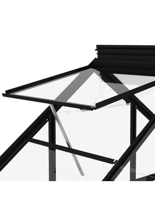 Lasikasvihuone antrasiitti 155x395,5x191 cm alumiini