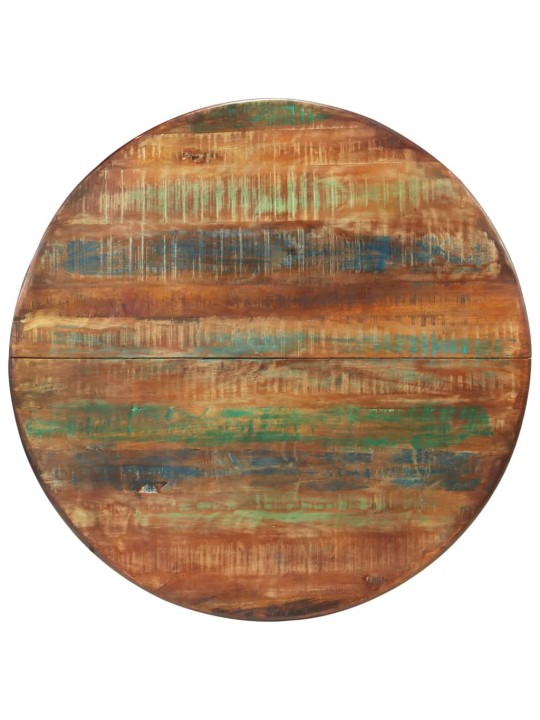 Ruokapöytä Ø110x78 cm kierrätetty täyspuu ja teräs