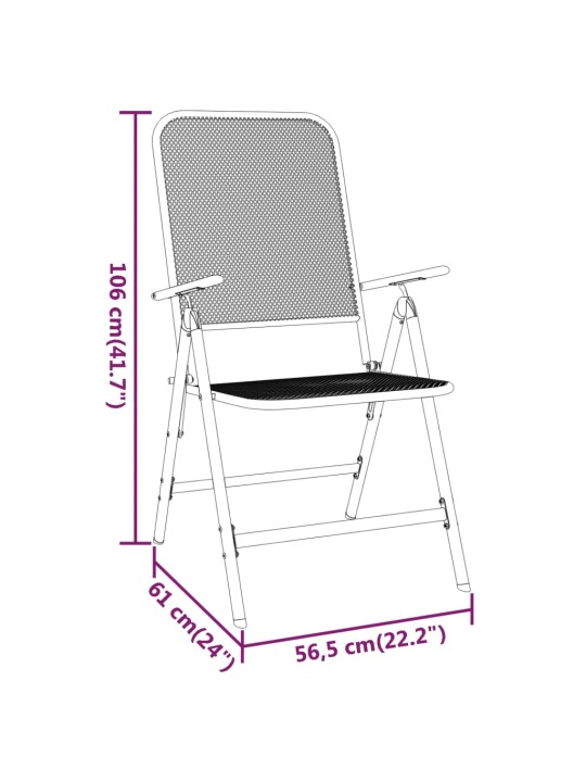 Kokoontaittuvat puutarhatuolit 4 kpl metalliverkko antrasiitti