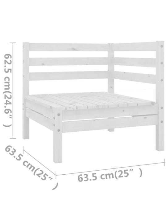 6-osainen Puutarhasohvasarja valkoinen täysi mänty