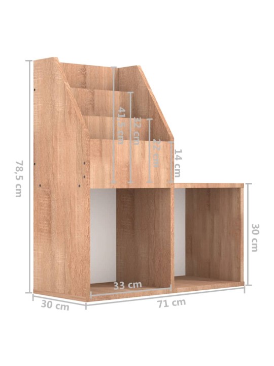 Lasten lehtiteline Sonoma-tammi 71x30x78,5 cm lastulevy