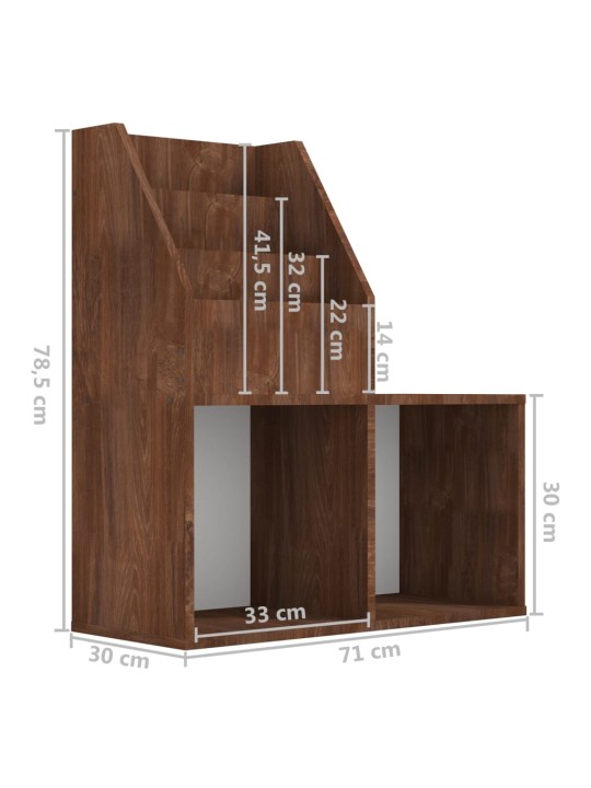 Lasten lehtiteline ruskea tammi 71x30x78,5 cm tekninen puu