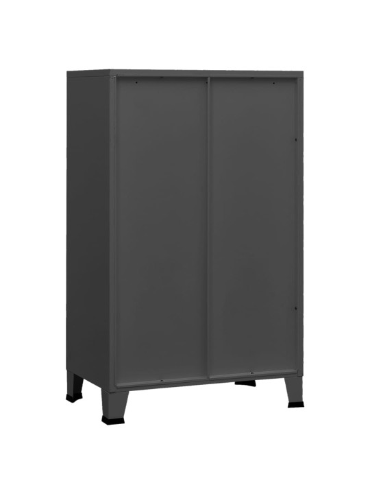 Teollinen säilytysarkku antrasiitti 70x40x115 cm metalli