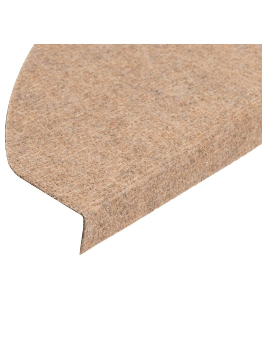 Itsekiinnittyvät porrasmatot 15 kpl 65x22,5x3,5 cm beige