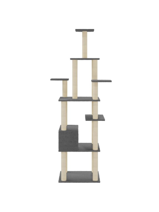 Kissan kiipeilypuu sisal- raapimispylväillä tummanharmaa 183 cm
