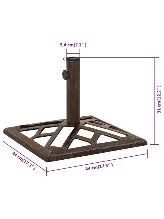Päivänvarjon alusta pronssi 44x44x31 cm valurauta