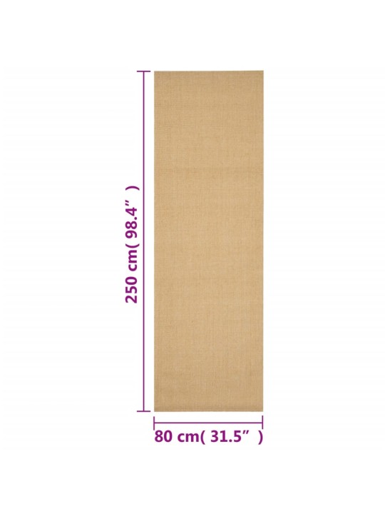 Matto luonnollinen sisal 80x250 cm