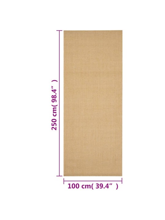 Matto luonnollinen sisal 100x250 cm