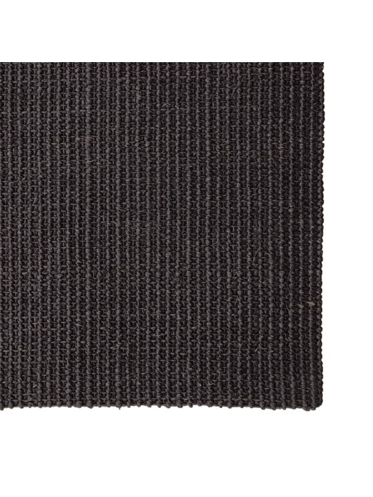 Matto luonnollinen sisal 80x250 cm musta