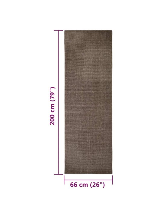 Matto luonnollinen sisal 66x200 cm ruskea