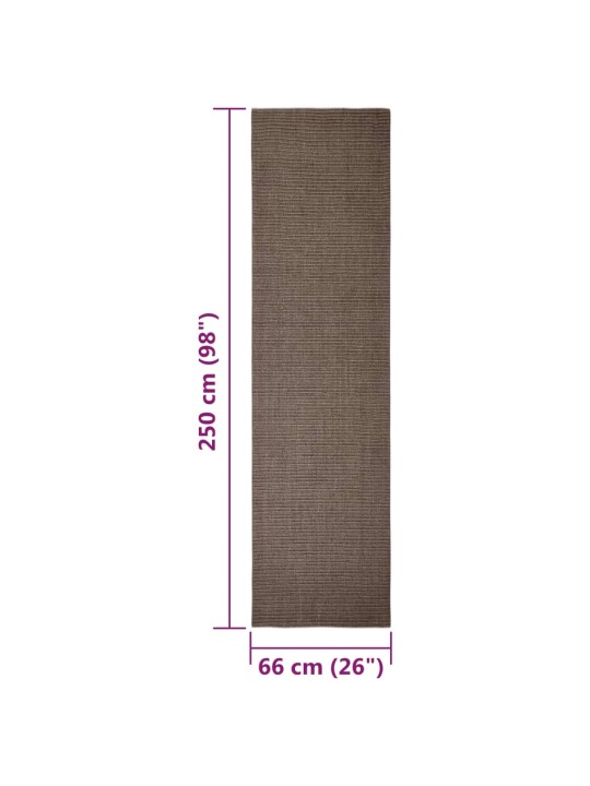 Matto luonnollinen sisal 66x250 cm ruskea