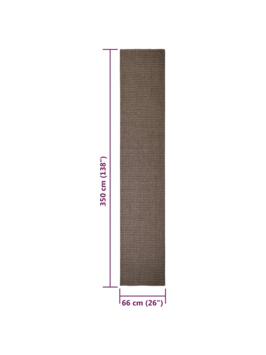 Matto luonnollinen sisal 66x350 cm ruskea