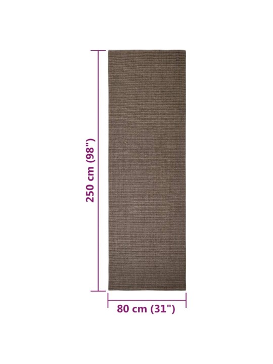 Matto luonnollinen sisal 80x250 cm ruskea