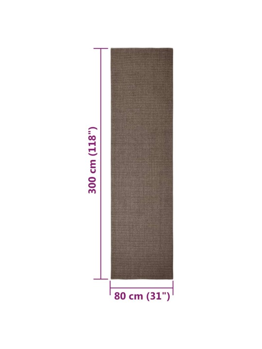 Matto luonnollinen sisal 80x300 cm ruskea