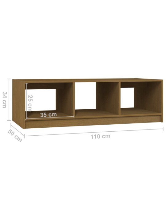 Sohvapöytä hunajanruskea 110x50x34 cm täysi mänty