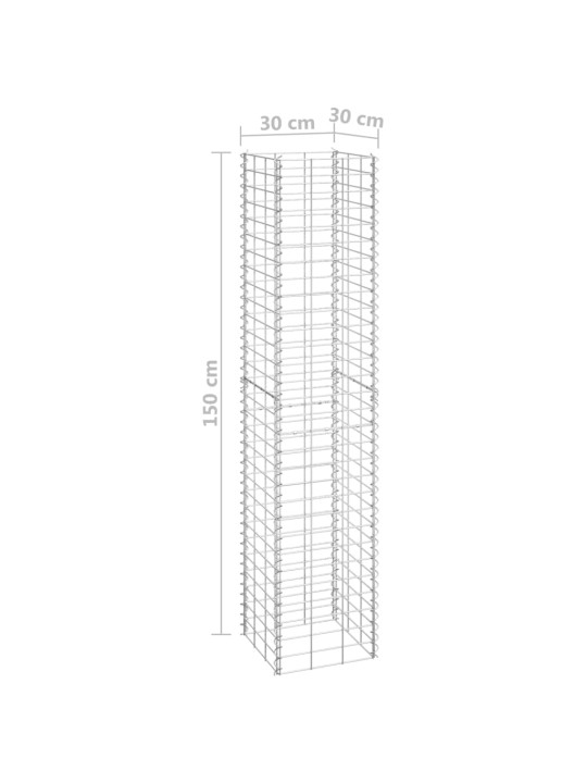 Korotetut kivikorit 3 kpl 30x30x150 cm rauta