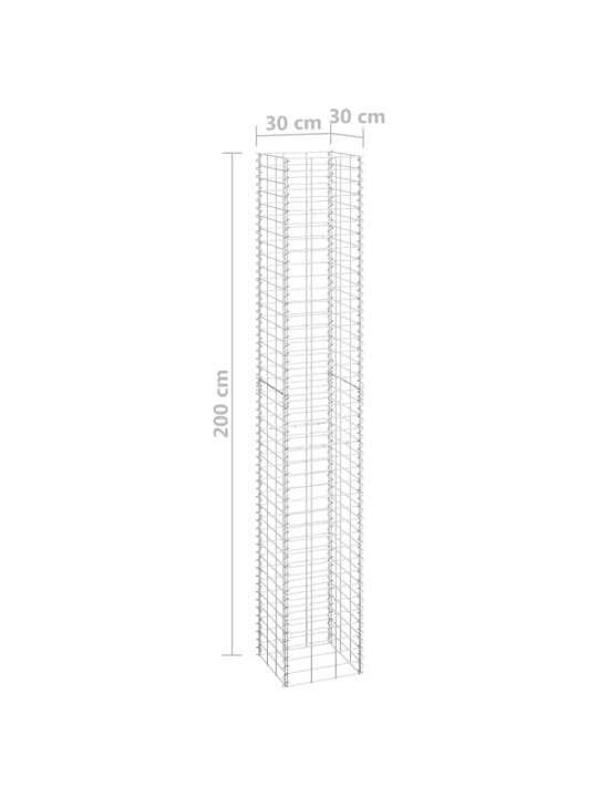 Korotetut kivikorit 3 kpl 30x30x200 cm rauta