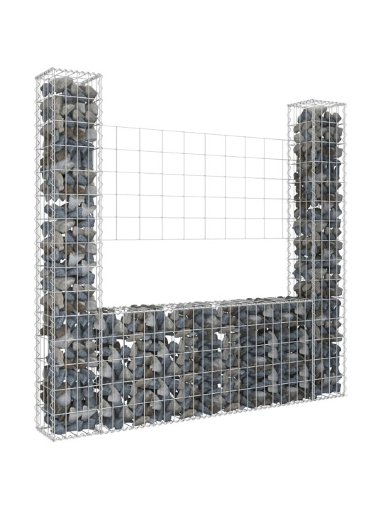U-muotoiset kivikorit 2 pylväällä rauta 140x20x150 cm