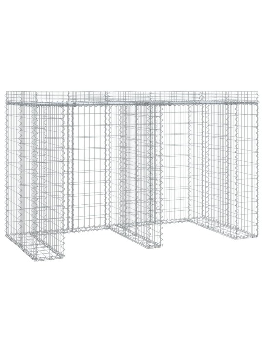 Gabion kivikoriseinä jäteastialle 192x91x120 cm sinkitty rauta