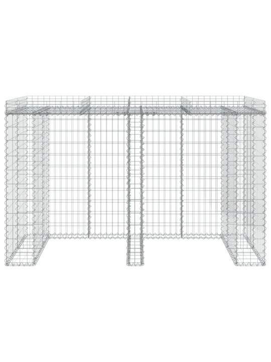 Gabion kivikoriseinä jäteastialle 192x91x120 cm sinkitty rauta