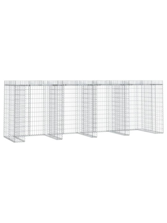 Gabion kivikoriseinä jäteastialle 350x91x120 cm sinkitty rauta