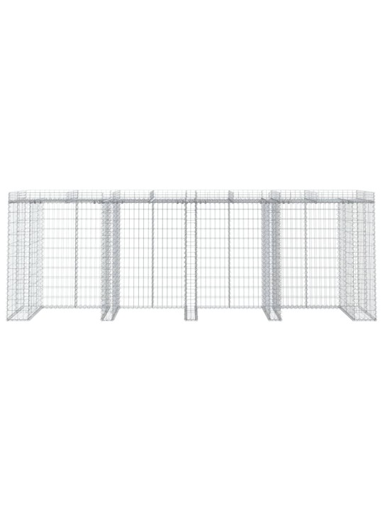 Gabion kivikoriseinä jäteastialle 350x91x120 cm sinkitty rauta