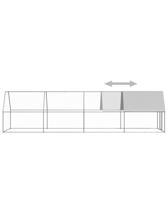 Ulkotilan kanahäkki 2x8x2 m galvanoitu teräs